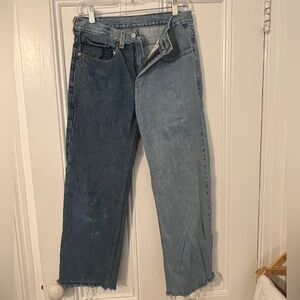 Awoke vintage Brooklyn jeans, half and half wash, likely size 27, cropped